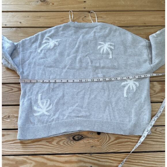 Rails Perci Palms Cashmere Sweater Size Large Women’s Gray - Picture 8 of 9